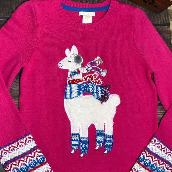 Maggie & Zoe Pink Llama Sweater ~Large US 14 - Picture 10 of 16